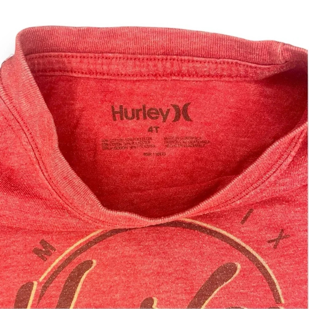 Hurley 4T Red Graphic T-Shirt MCMXCIX Logo Boys Toddler Tee - Picture 3 of 5